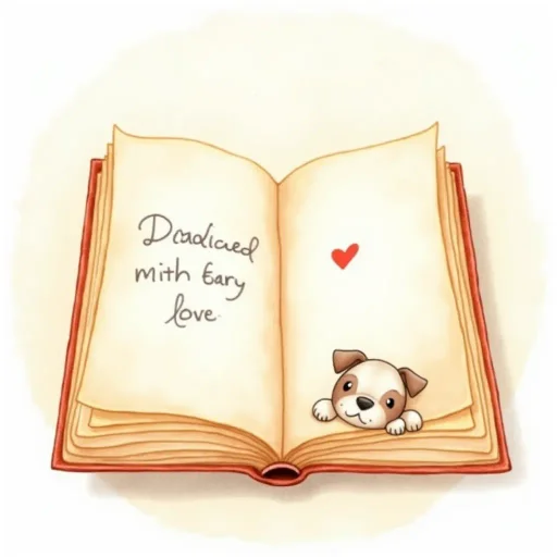 Dedication page inside a personalized storybook